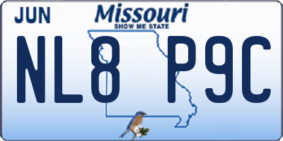 MO license plate NL8P9C