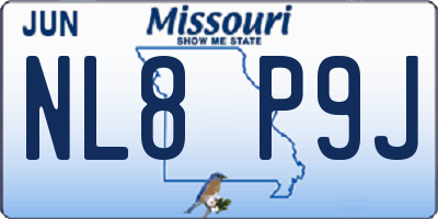 MO license plate NL8P9J