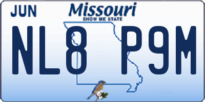 MO license plate NL8P9M