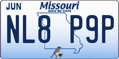 MO license plate NL8P9P