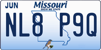 MO license plate NL8P9Q