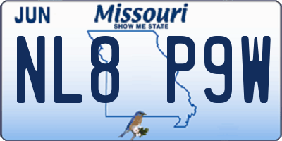 MO license plate NL8P9W