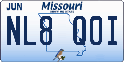 MO license plate NL8Q0I