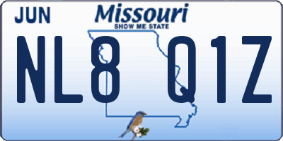 MO license plate NL8Q1Z