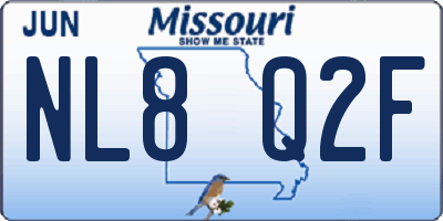 MO license plate NL8Q2F