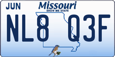 MO license plate NL8Q3F