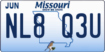 MO license plate NL8Q3U
