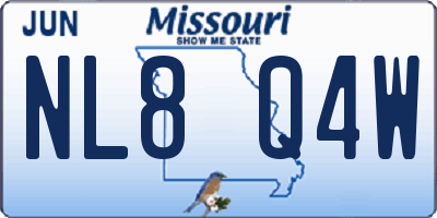 MO license plate NL8Q4W