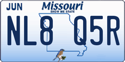 MO license plate NL8Q5R