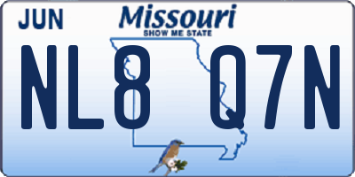 MO license plate NL8Q7N