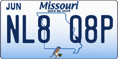 MO license plate NL8Q8P