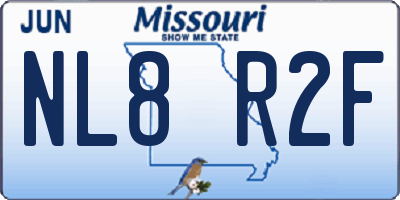 MO license plate NL8R2F