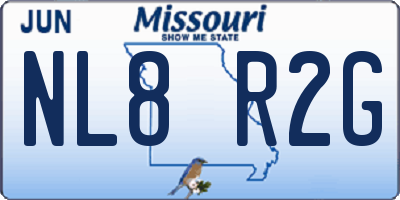 MO license plate NL8R2G