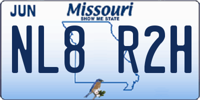 MO license plate NL8R2H