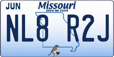 MO license plate NL8R2J