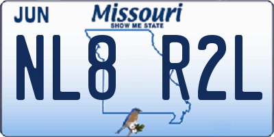 MO license plate NL8R2L