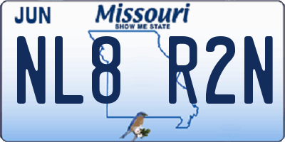 MO license plate NL8R2N