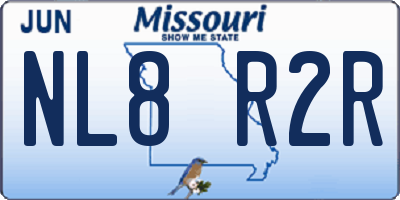 MO license plate NL8R2R