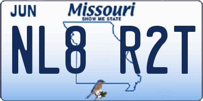 MO license plate NL8R2T
