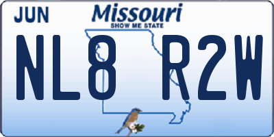 MO license plate NL8R2W