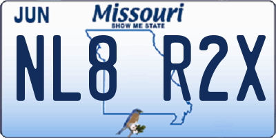 MO license plate NL8R2X