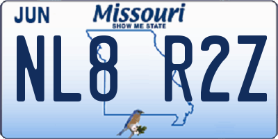 MO license plate NL8R2Z