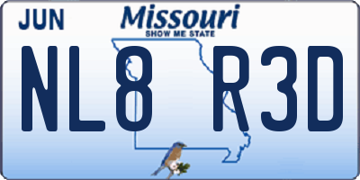 MO license plate NL8R3D