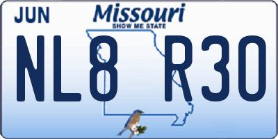 MO license plate NL8R3O