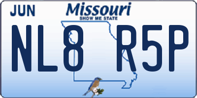 MO license plate NL8R5P