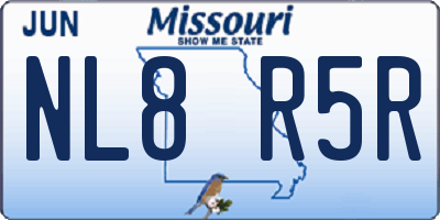 MO license plate NL8R5R