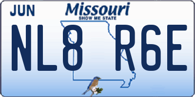 MO license plate NL8R6E
