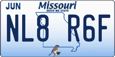 MO license plate NL8R6F