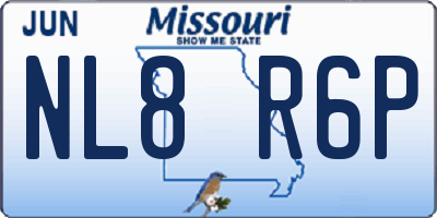 MO license plate NL8R6P