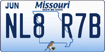 MO license plate NL8R7B