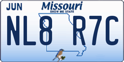 MO license plate NL8R7C