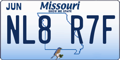 MO license plate NL8R7F
