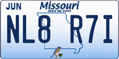 MO license plate NL8R7I