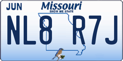 MO license plate NL8R7J