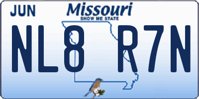 MO license plate NL8R7N
