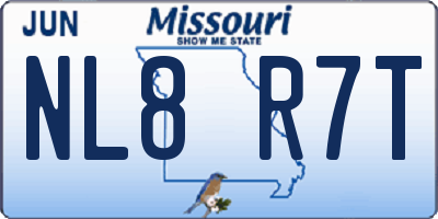 MO license plate NL8R7T