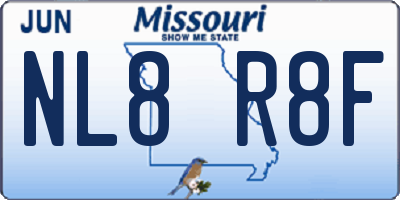 MO license plate NL8R8F