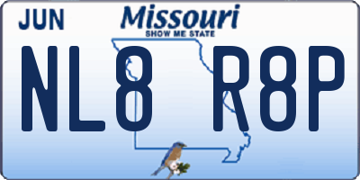 MO license plate NL8R8P
