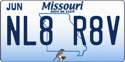 MO license plate NL8R8V