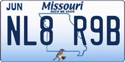 MO license plate NL8R9B