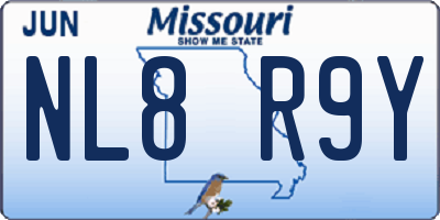 MO license plate NL8R9Y