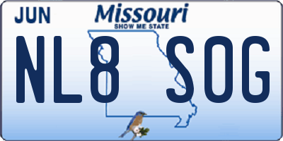 MO license plate NL8S0G
