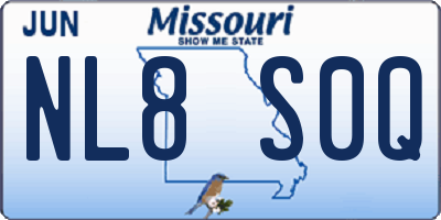 MO license plate NL8S0Q
