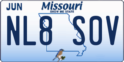 MO license plate NL8S0V