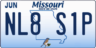 MO license plate NL8S1P