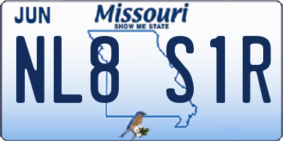 MO license plate NL8S1R